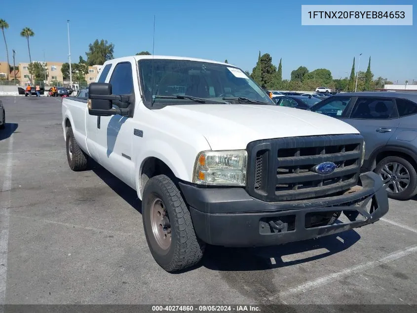 2000 Ford F250 Super Duty VIN: 1FTNX20F8YEB84653 Lot: 40274860