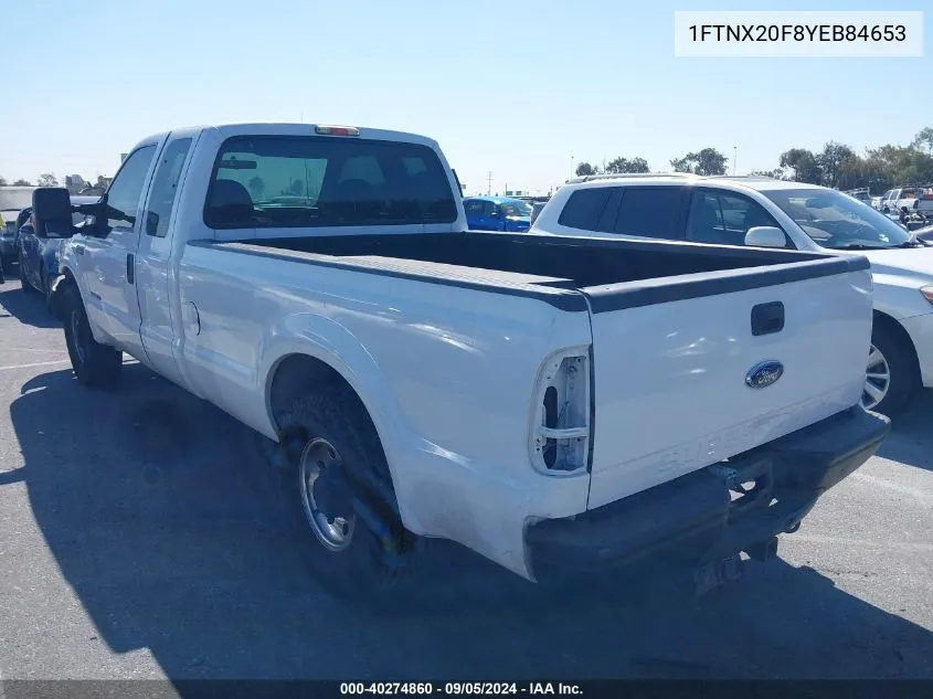 2000 Ford F250 Super Duty VIN: 1FTNX20F8YEB84653 Lot: 40274860