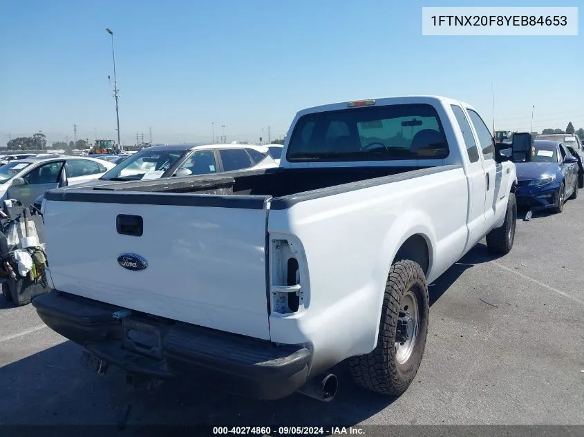 1FTNX20F8YEB84653 2000 Ford F250 Super Duty