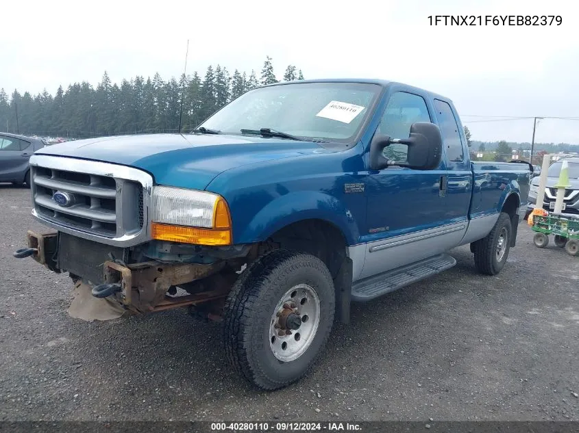 2000 Ford F-250 Super Duty VIN: 1FTNX21F6YEB82379 Lot: 40280110