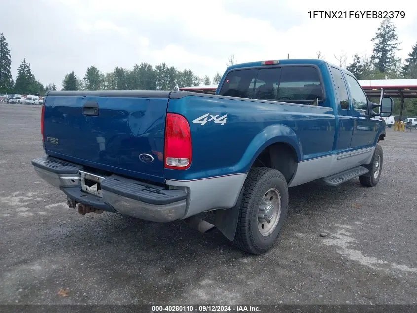 2000 Ford F-250 Super Duty VIN: 1FTNX21F6YEB82379 Lot: 40280110