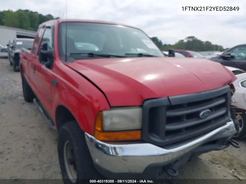 2000 Ford F-250 Lariat/Xl/Xlt VIN: 1FTNX21F2YED52849 Lot: 40319388