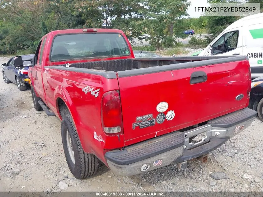 1FTNX21F2YED52849 2000 Ford F-250 Lariat/Xl/Xlt