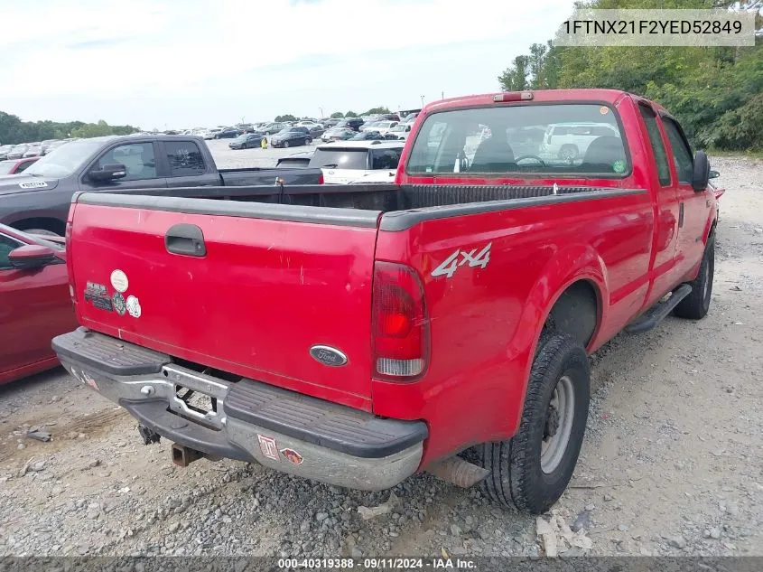 1FTNX21F2YED52849 2000 Ford F-250 Lariat/Xl/Xlt