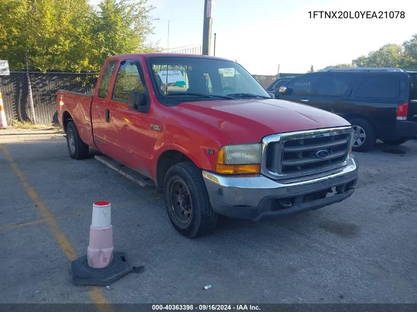 2000 Ford F-250 Lariat/Xl/Xlt VIN: 1FTNX20L0YEA21078 Lot: 40363398