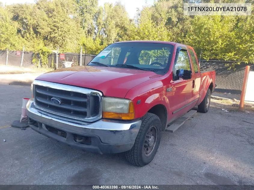 2000 Ford F-250 Lariat/Xl/Xlt VIN: 1FTNX20L0YEA21078 Lot: 40363398