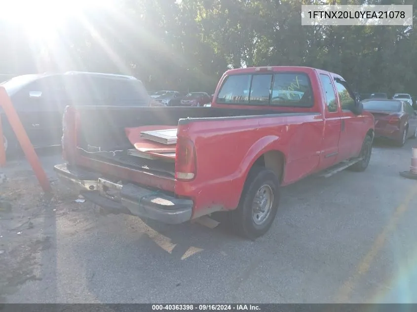 1FTNX20L0YEA21078 2000 Ford F-250 Lariat/Xl/Xlt