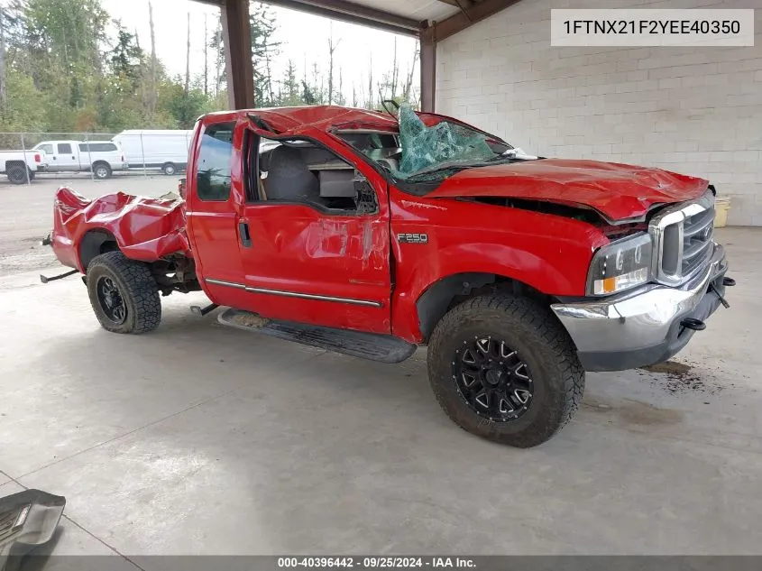 1FTNX21F2YEE40350 2000 Ford F-250 Lariat/Xl/Xlt