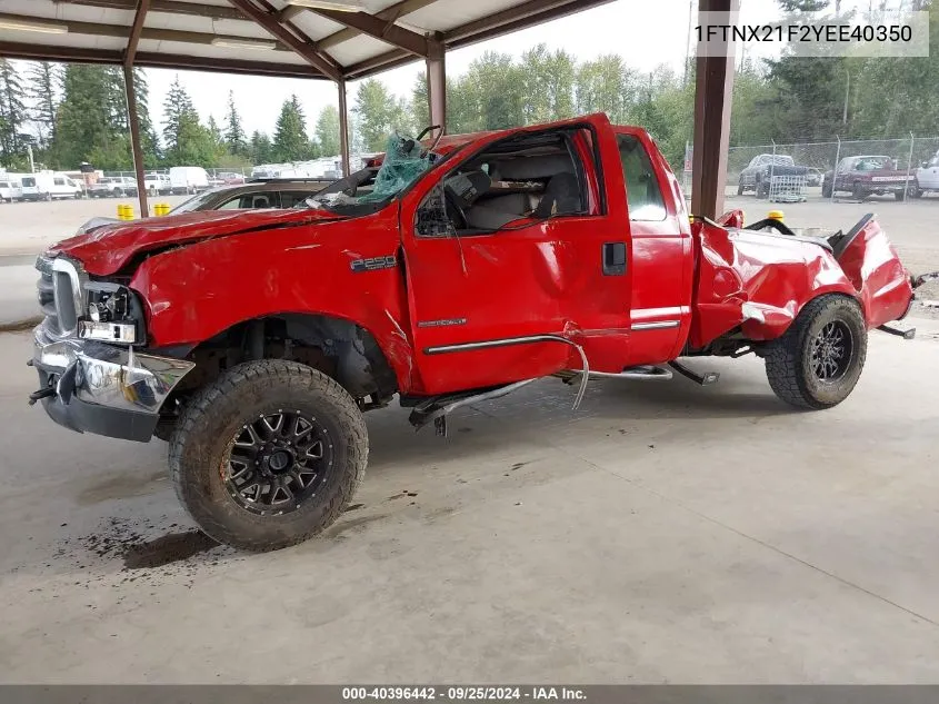 2000 Ford F-250 Lariat/Xl/Xlt VIN: 1FTNX21F2YEE40350 Lot: 40396442