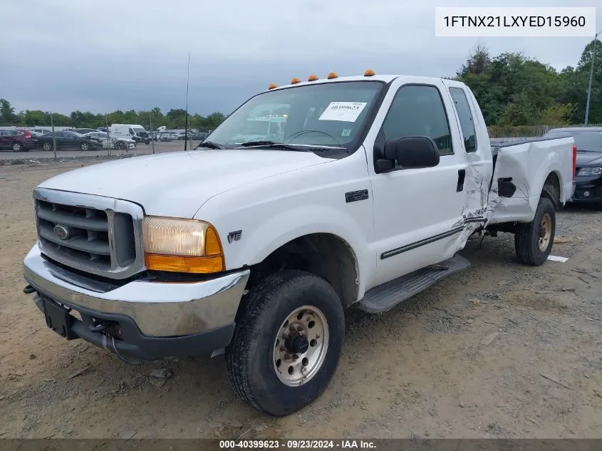 2000 Ford F-250 Lariat/Xl/Xlt VIN: 1FTNX21LXYED15960 Lot: 40399623