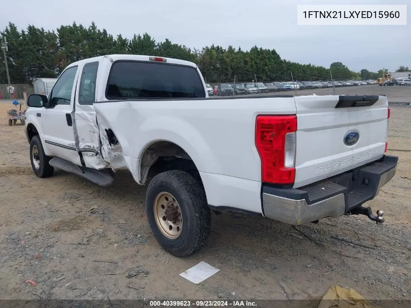 1FTNX21LXYED15960 2000 Ford F-250 Lariat/Xl/Xlt