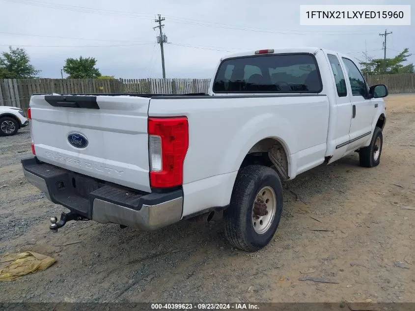 2000 Ford F-250 Lariat/Xl/Xlt VIN: 1FTNX21LXYED15960 Lot: 40399623