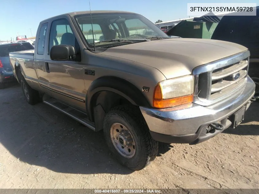 2000 Ford F-250 Lariat/Xl/Xlt VIN: 3FTNX21S5YMA59728 Lot: 40415807