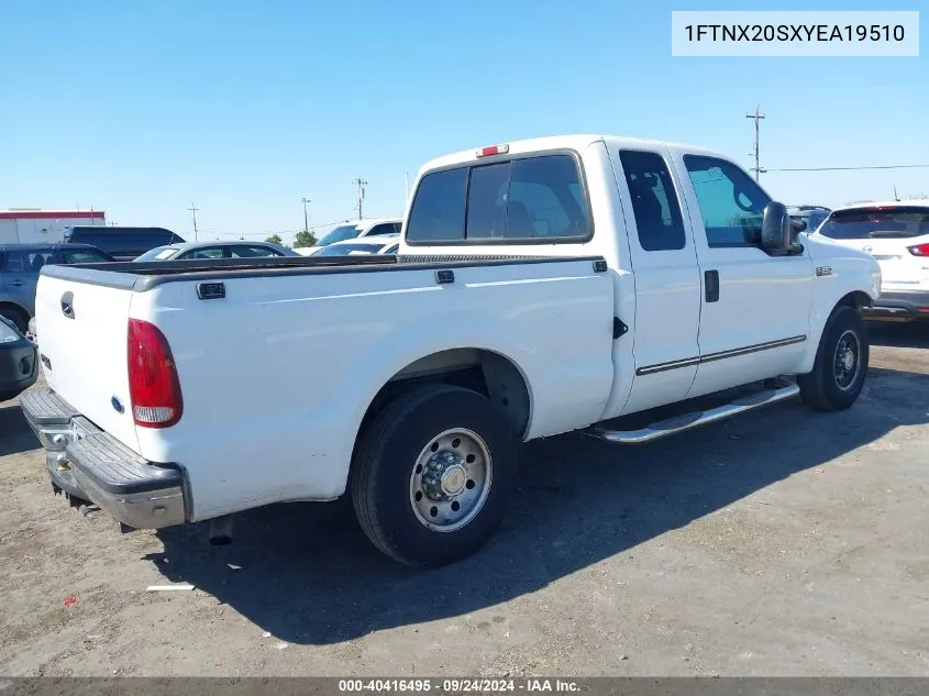 2000 Ford F-250 Lariat/Xl/Xlt VIN: 1FTNX20SXYEA19510 Lot: 40416495