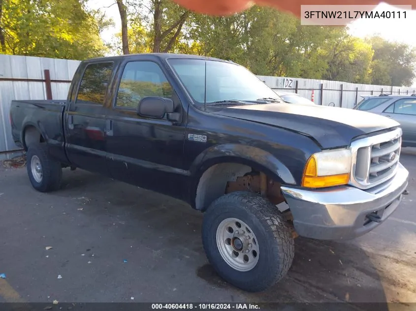 2000 Ford F-250 Lariat/Xl/Xlt VIN: 3FTNW21L7YMA40111 Lot: 40604418