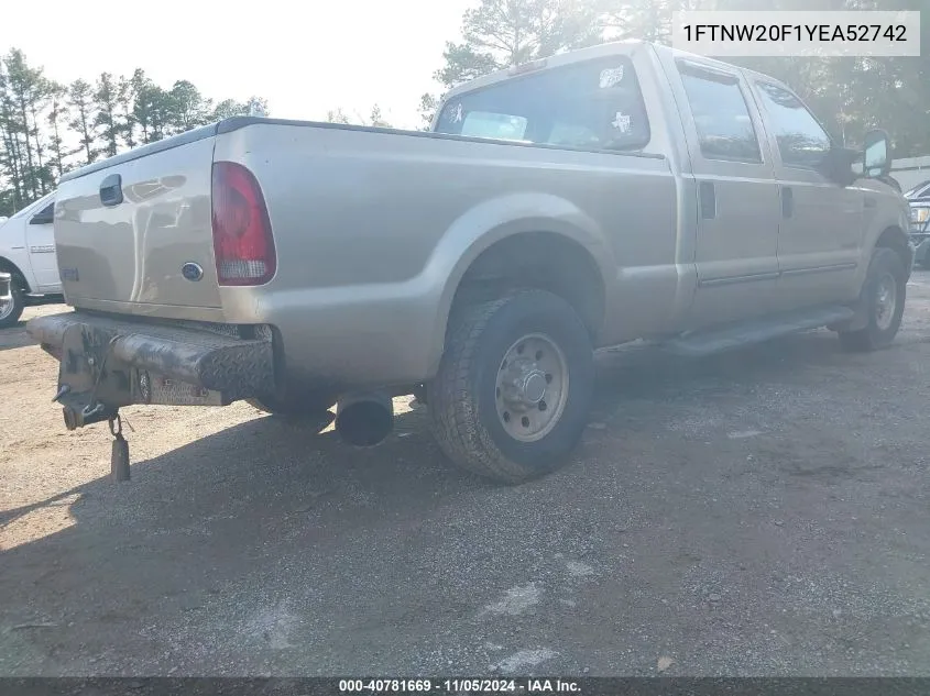 1FTNW20F1YEA52742 2000 Ford F-250 Lariat/Xl/Xlt