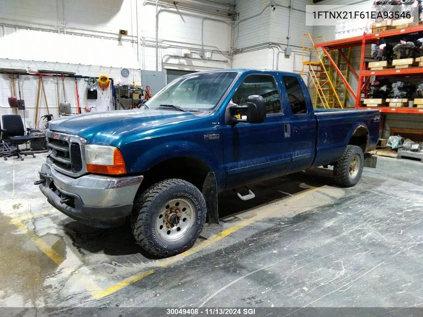 2001 Ford F250 Super Duty VIN: 1FTNX21F61EA93546 Lot: 30049408