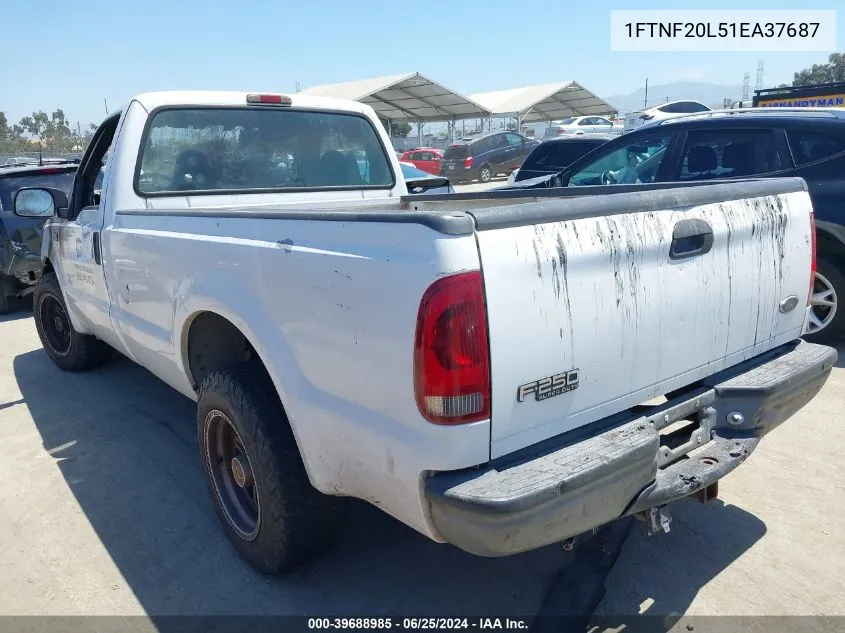 2001 Ford F-250 Xl/Xlt VIN: 1FTNF20L51EA37687 Lot: 39688985