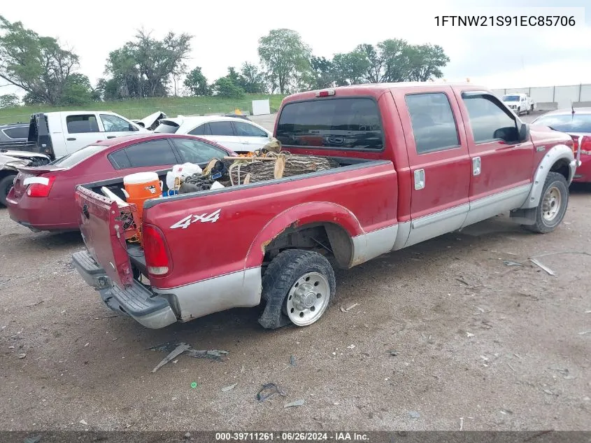 2001 Ford F250 Super Duty VIN: 1FTNW21S91EC85706 Lot: 39711261