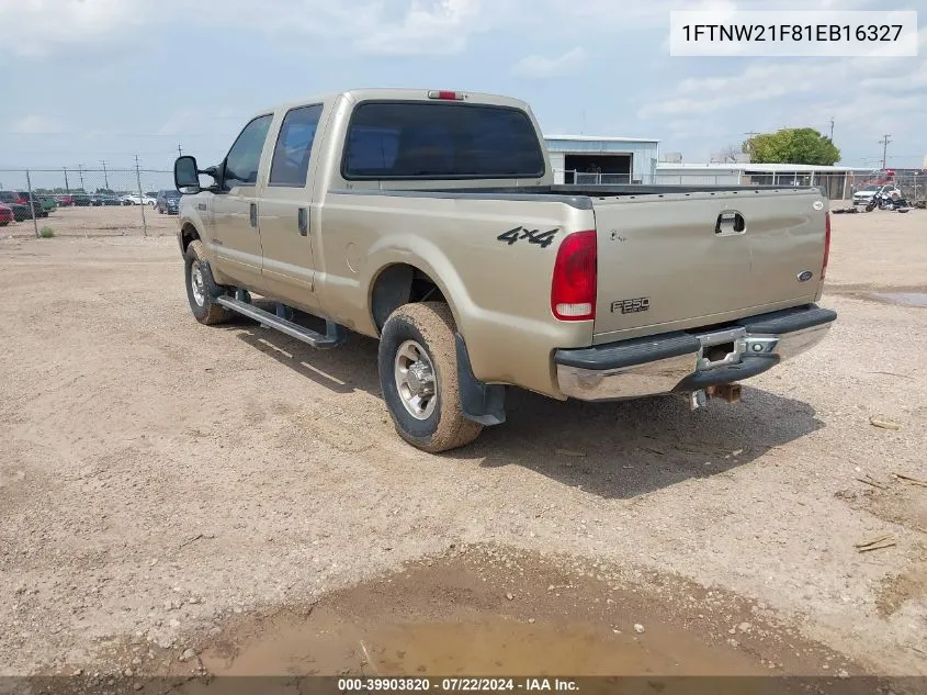 2001 Ford F-250 Lariat/Xl/Xlt VIN: 1FTNW21F81EB16327 Lot: 39903820