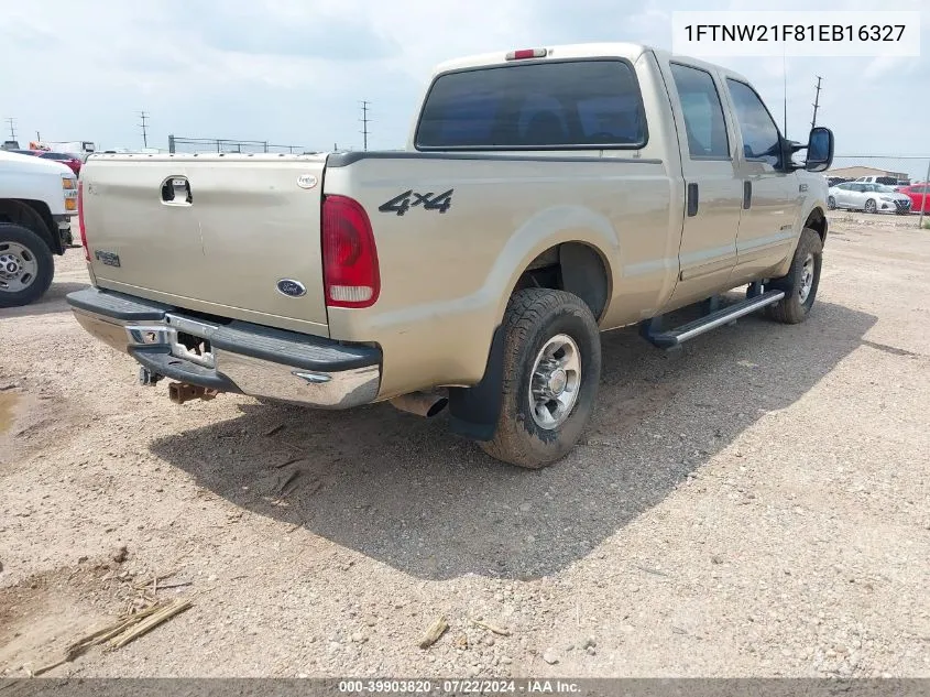 2001 Ford F-250 Lariat/Xl/Xlt VIN: 1FTNW21F81EB16327 Lot: 39903820