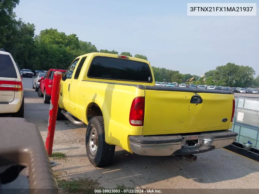 2001 Ford F-250 Lariat/Xl/Xlt VIN: 3FTNX21FX1MA21937 Lot: 39923003