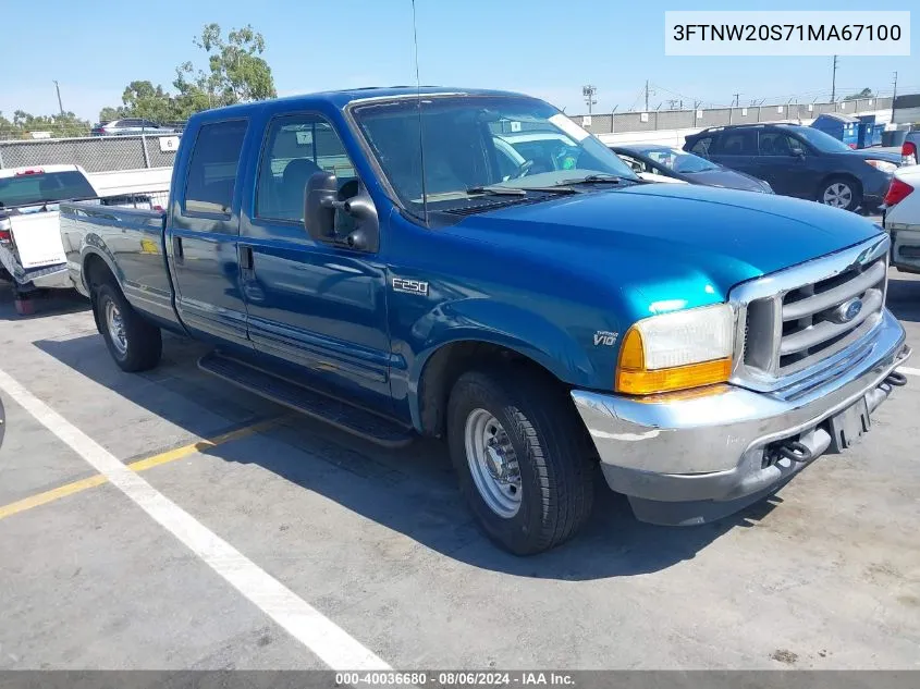 2001 Ford F-250 Lariat/Xl/Xlt VIN: 3FTNW20S71MA67100 Lot: 40036680