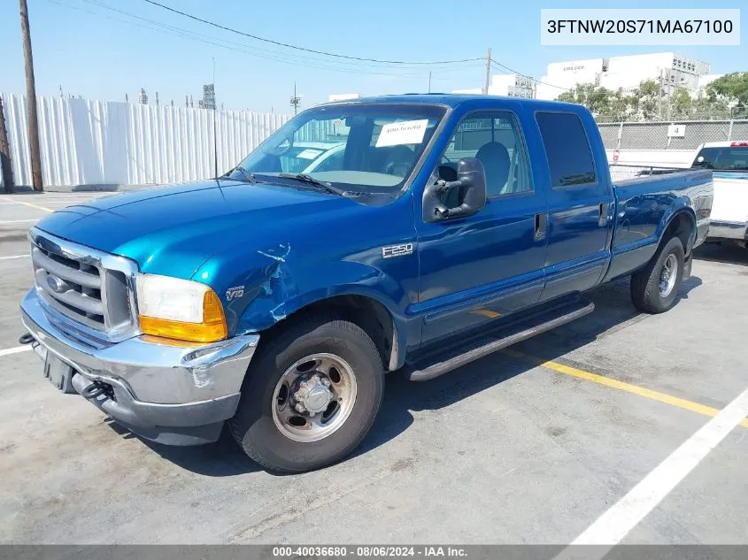 2001 Ford F-250 Lariat/Xl/Xlt VIN: 3FTNW20S71MA67100 Lot: 40036680