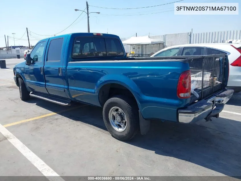 3FTNW20S71MA67100 2001 Ford F-250 Lariat/Xl/Xlt