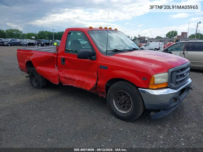 2001 Ford F-250 Xl/Xlt VIN: 3FTNF20L91MA05965 Lot: 40074606