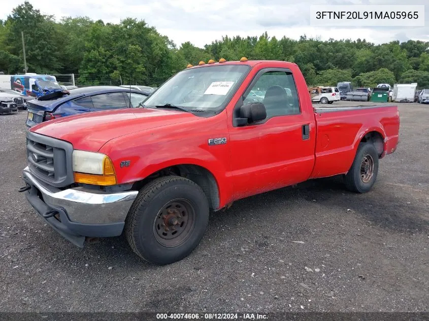 2001 Ford F-250 Xl/Xlt VIN: 3FTNF20L91MA05965 Lot: 40074606