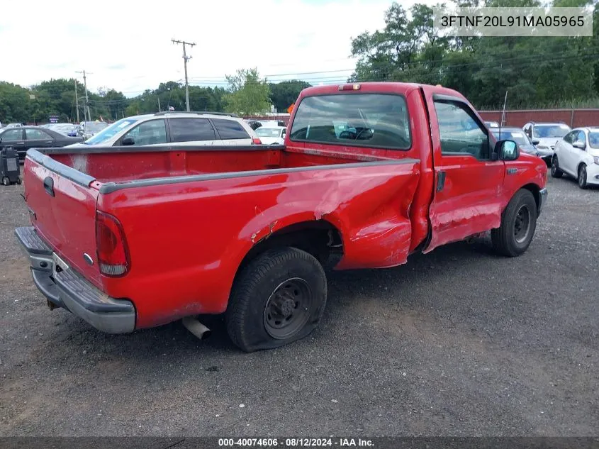 2001 Ford F-250 Xl/Xlt VIN: 3FTNF20L91MA05965 Lot: 40074606