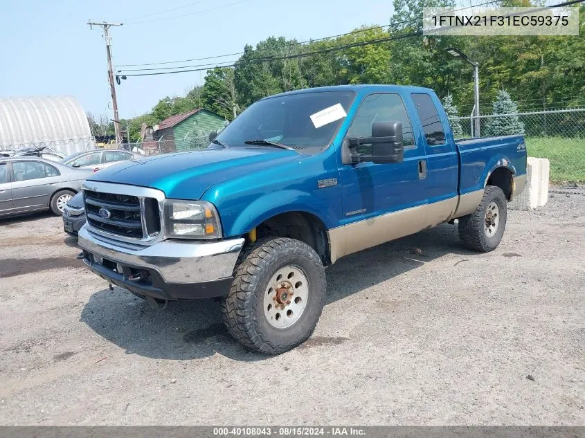 2001 Ford F-250 Lariat/Xl/Xlt VIN: 1FTNX21F31EC59375 Lot: 40108043