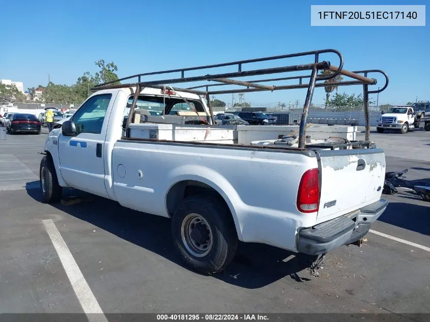 1FTNF20L51EC17140 2001 Ford F-250 Xl/Xlt