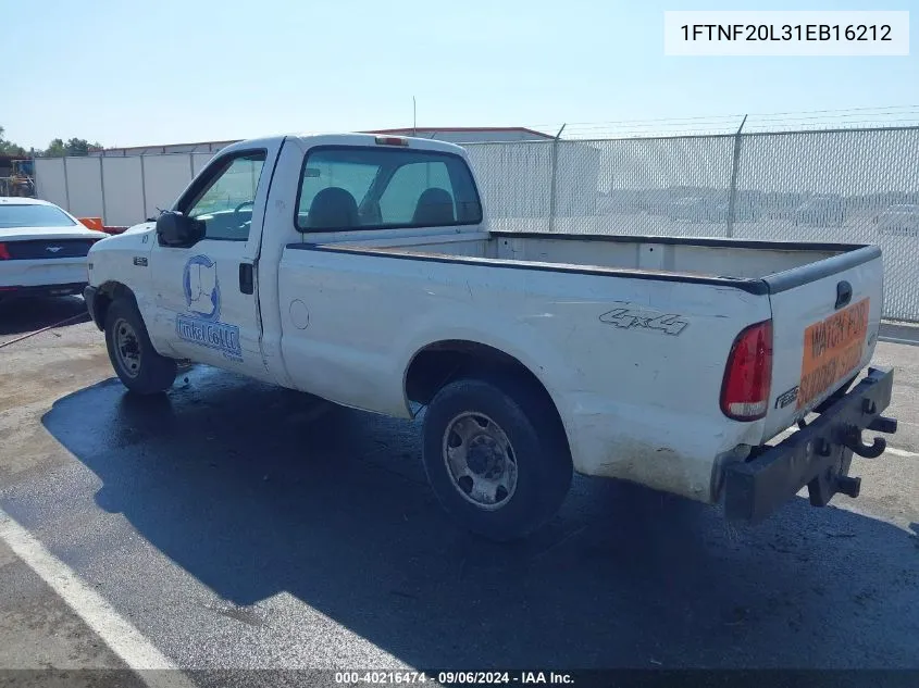 1FTNF20L31EB16212 2001 Ford F-250 Xl/Xlt