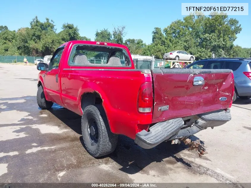 2001 Ford F-250 Xl/Xlt VIN: 1FTNF20F61ED77215 Lot: 40262064