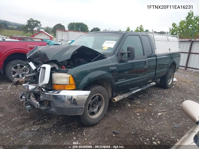 2001 Ford F-250 Lariat/Xl/Xlt VIN: 1FTNX20F11EA16231 Lot: 40366968