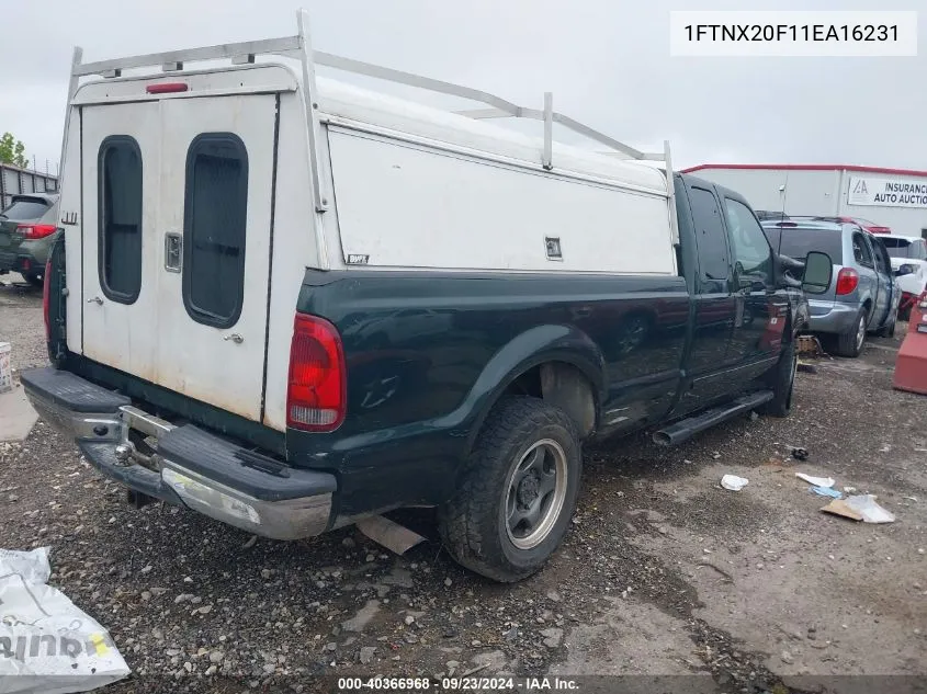 2001 Ford F-250 Lariat/Xl/Xlt VIN: 1FTNX20F11EA16231 Lot: 40366968