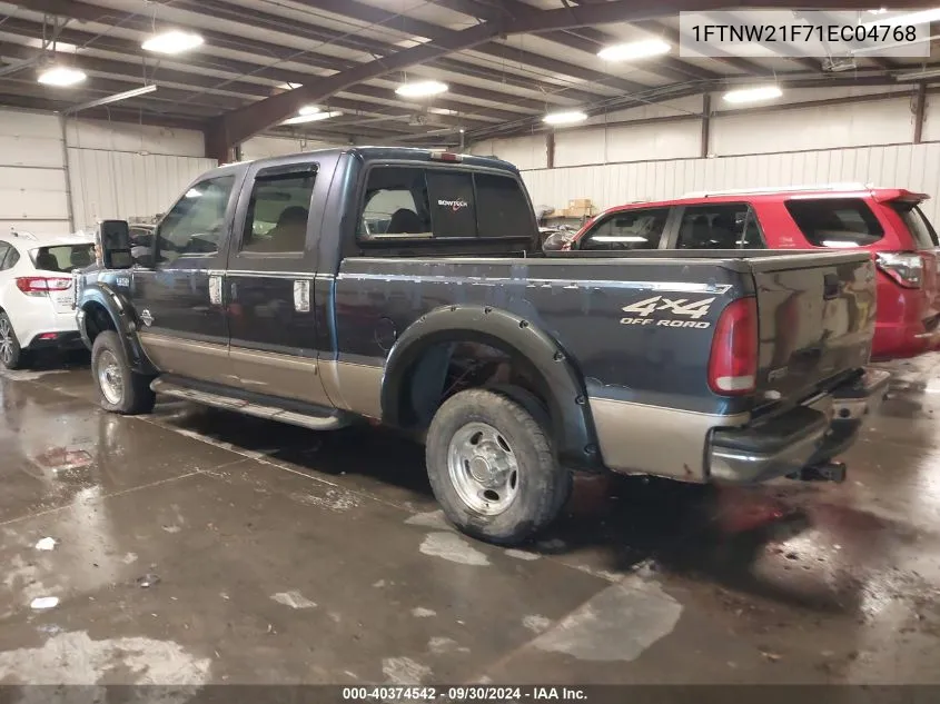 2001 Ford F-250 Lariat/Xl/Xlt VIN: 1FTNW21F71EC04768 Lot: 40374542