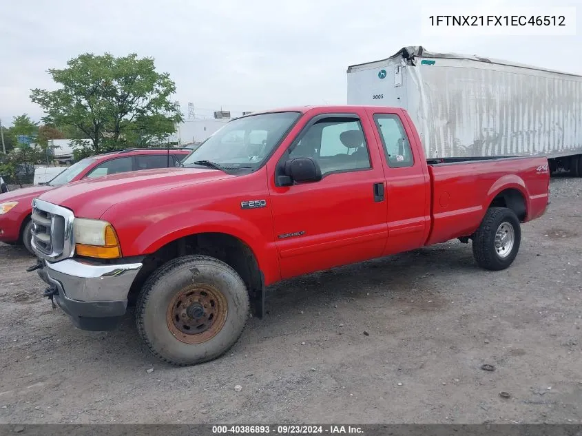 2001 Ford F-250 Super Duty VIN: 1FTNX21FX1EC46512 Lot: 40386893