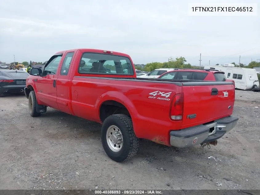 2001 Ford F-250 Super Duty VIN: 1FTNX21FX1EC46512 Lot: 40386893