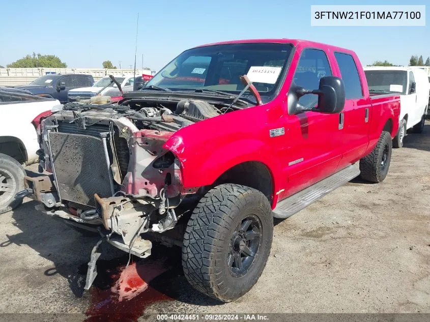 2001 Ford F-250 Lariat/Xl/Xlt VIN: 3FTNW21F01MA77100 Lot: 40424451