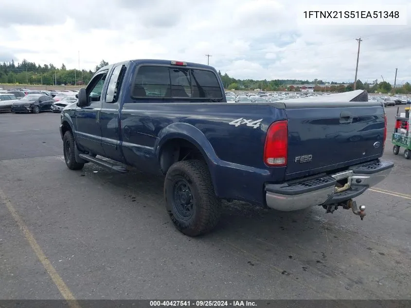 2001 Ford F-250 Lariat/Xl/Xlt VIN: 1FTNX21S51EA51348 Lot: 40427541