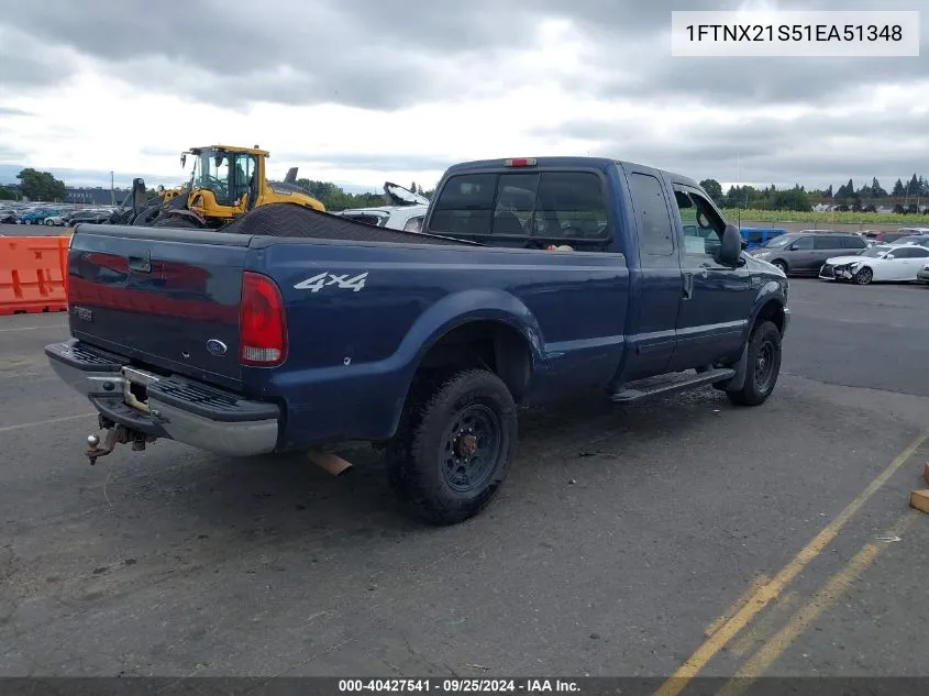 2001 Ford F-250 Lariat/Xl/Xlt VIN: 1FTNX21S51EA51348 Lot: 40427541