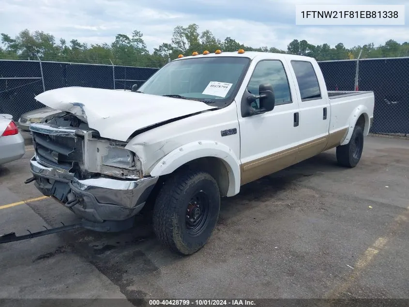 2001 Ford F-250 Lariat/Xl/Xlt VIN: 1FTNW21F81EB81338 Lot: 40428799