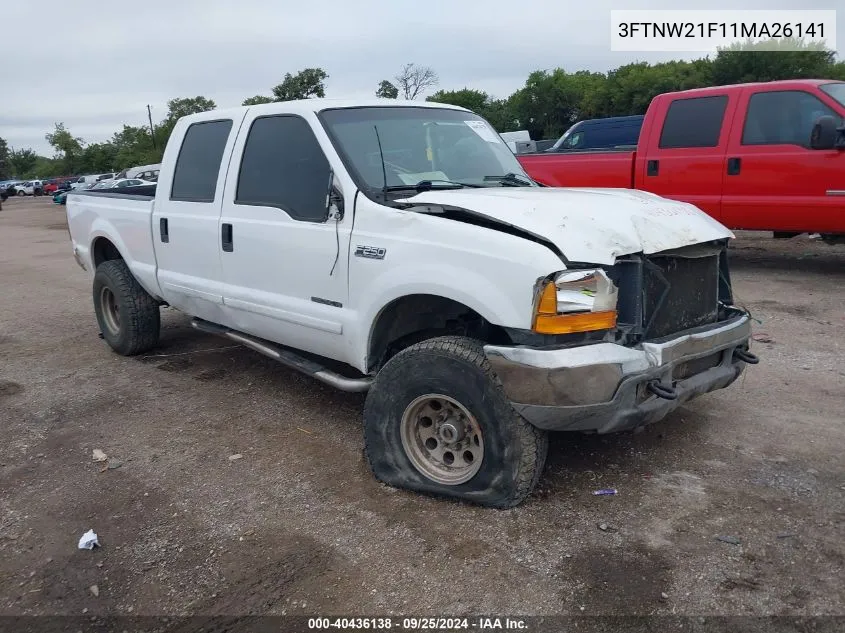 2001 Ford F-250 Lariat/Xl/Xlt VIN: 3FTNW21F11MA26141 Lot: 40436138