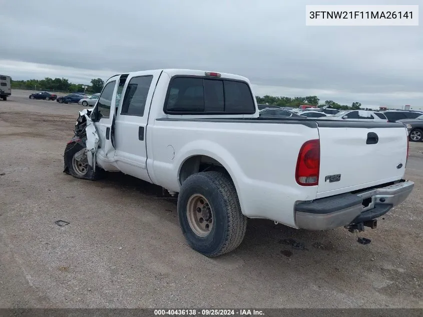 2001 Ford F-250 Lariat/Xl/Xlt VIN: 3FTNW21F11MA26141 Lot: 40436138