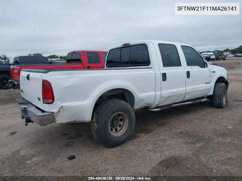 2001 Ford F-250 Lariat/Xl/Xlt VIN: 3FTNW21F11MA26141 Lot: 40436138