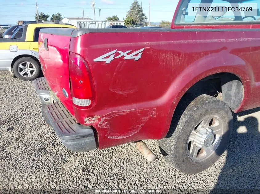 1FTNX21L11EC34769 2001 Ford F-250 Lariat/Xl/Xlt