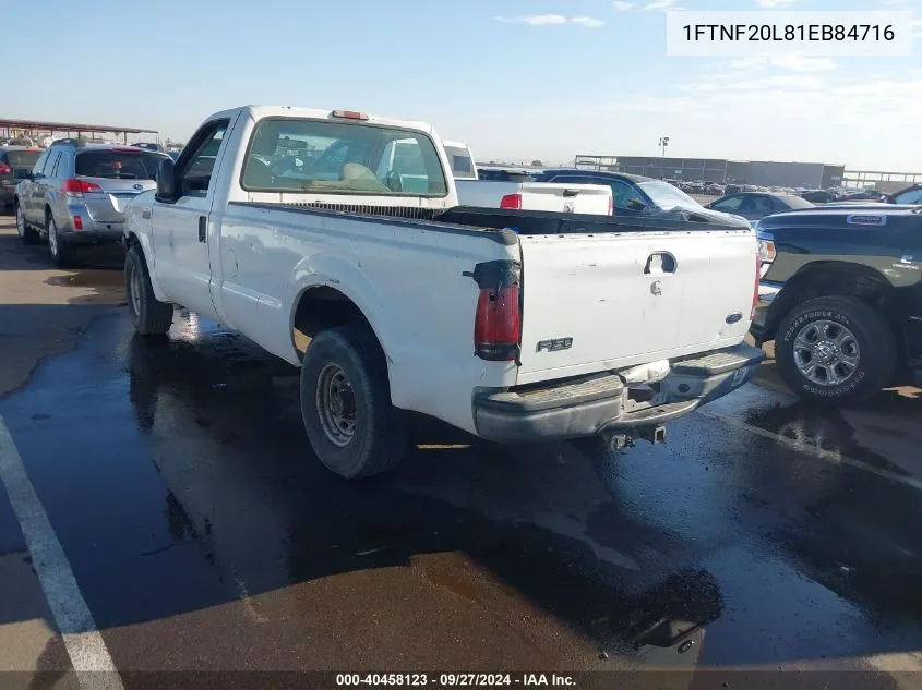 1FTNF20L81EB84716 2001 Ford F-250 Xl/Xlt